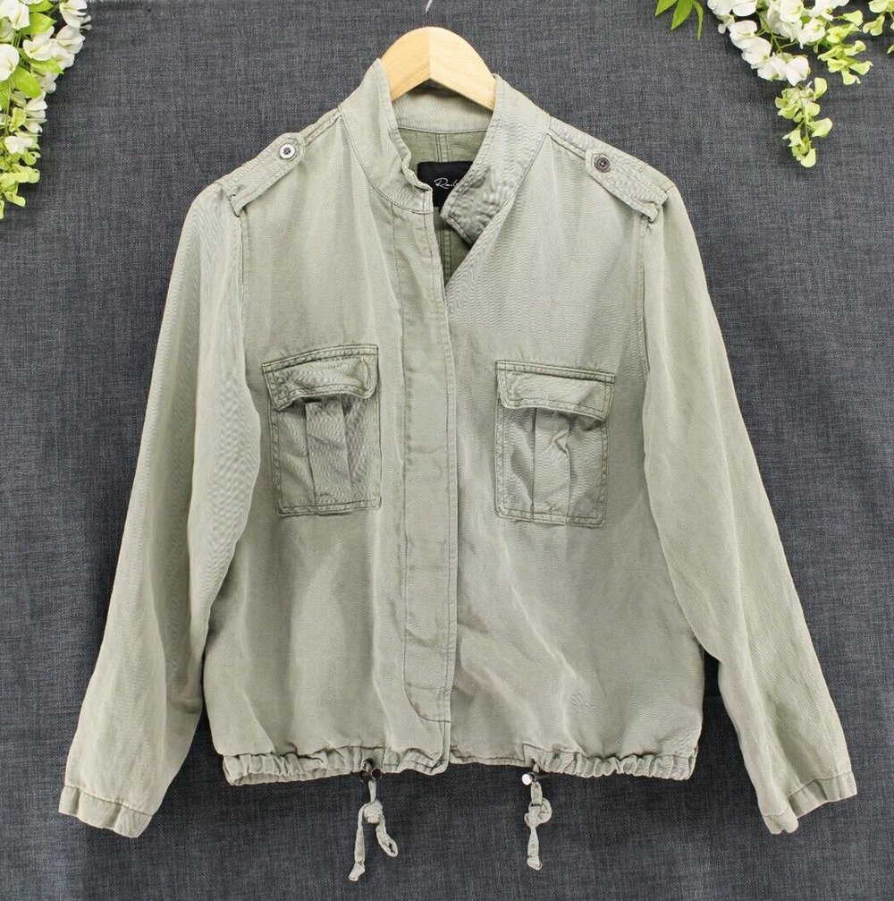 Rails Maverick Jacket Women's Sz M Sage Green Military Snaps Barn Chore Boho Y2K